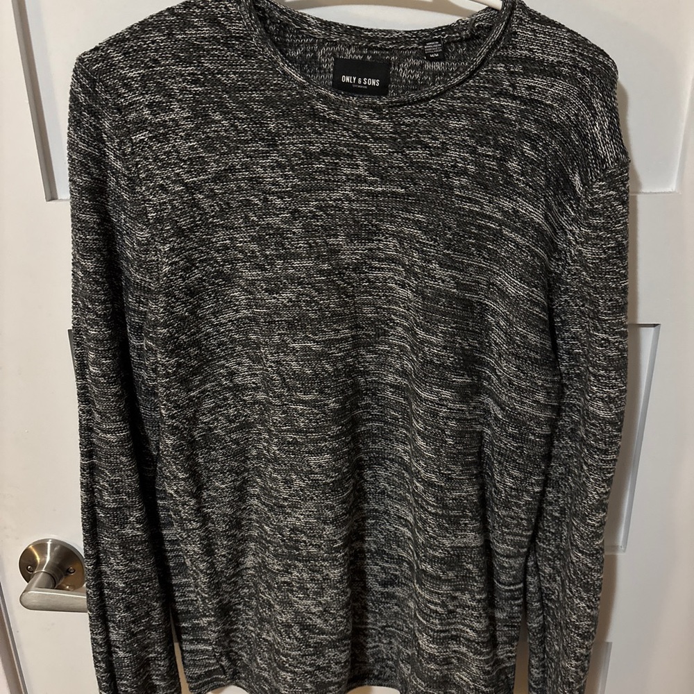 ONLY & SONS Black and Gray Crewneck Sweater
